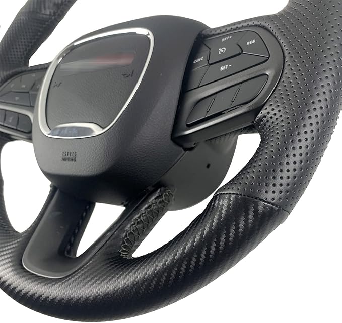Hand-Stitched Steering Wheel Wrap for for Dodge Challenger/Dodge Charger/Dodge Durango 2015-2023 Interior Steering Wheel Protection Skin Cover Accessories