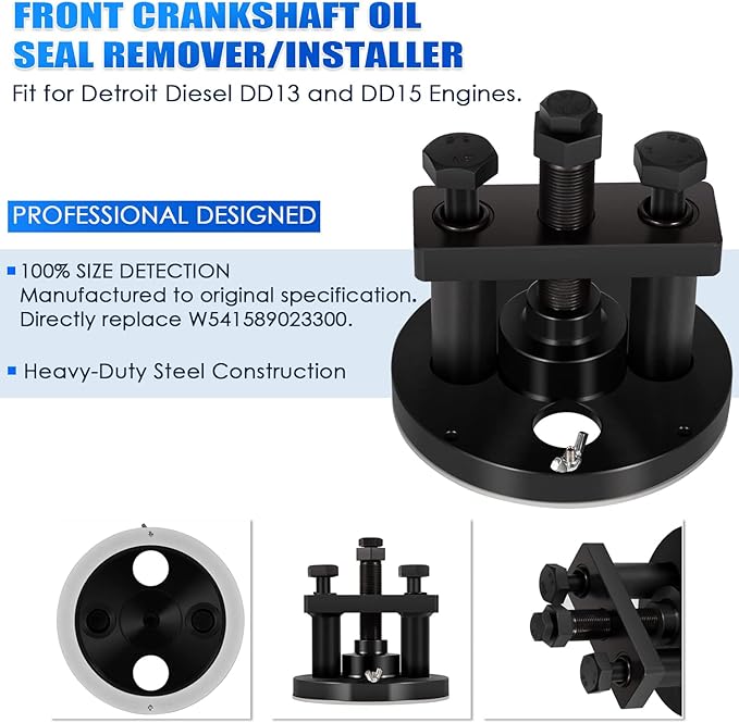 Yoursme Front & Rear Crankshaft Oil Seal Remover and Installer Tool Kit for Detroit Diesel DD13/DD15 Engines Alternative to W541589023300 W541589003400 W470589004300