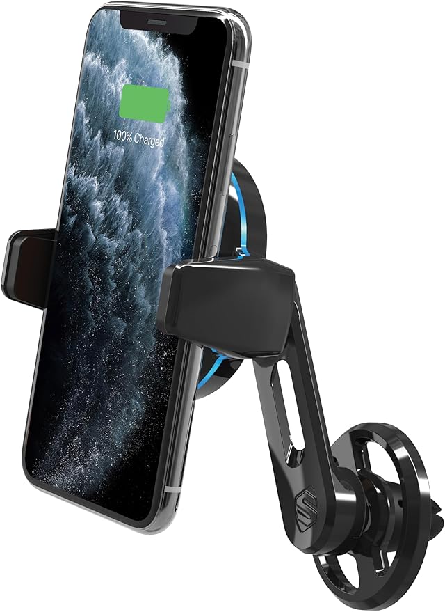 Scosche MGQVP-XTET MagicGrip FreeFlow Autogrip Wireless Charging Vent Phone Mount for Car in Black
