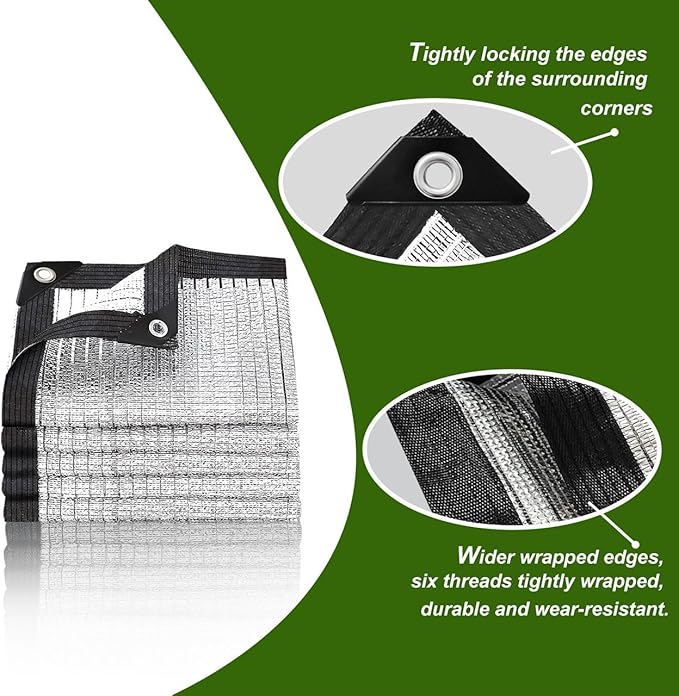 80% Silver Shade Cloth for Garden,Pergola,Greenhouse,Chicken Coop,Kennels,Shade Cloth with Grommets,Simple Hanging Covers