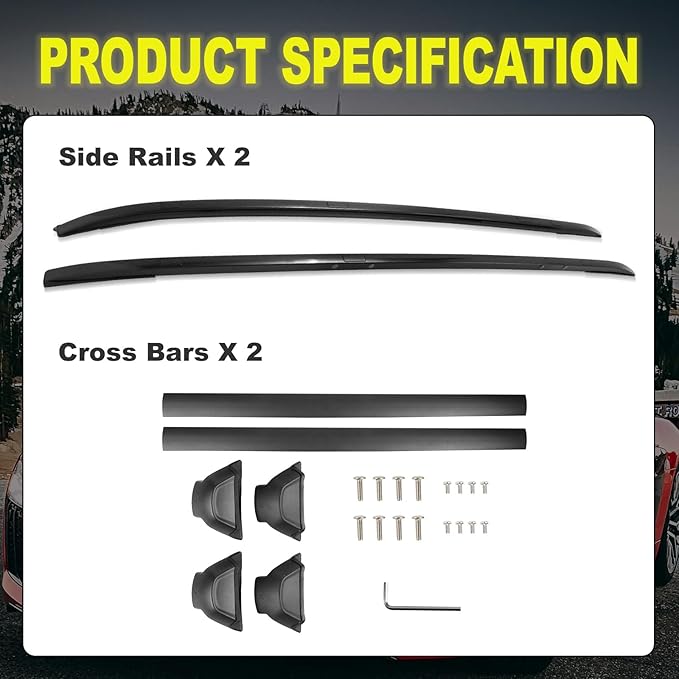 Roof Rack Side Rails & Cross Bars Compatible with Honda CRV CR-V 2017-2022 | Roof Luggage Carrier Rack Rails Crossbars Kit (4PCS)