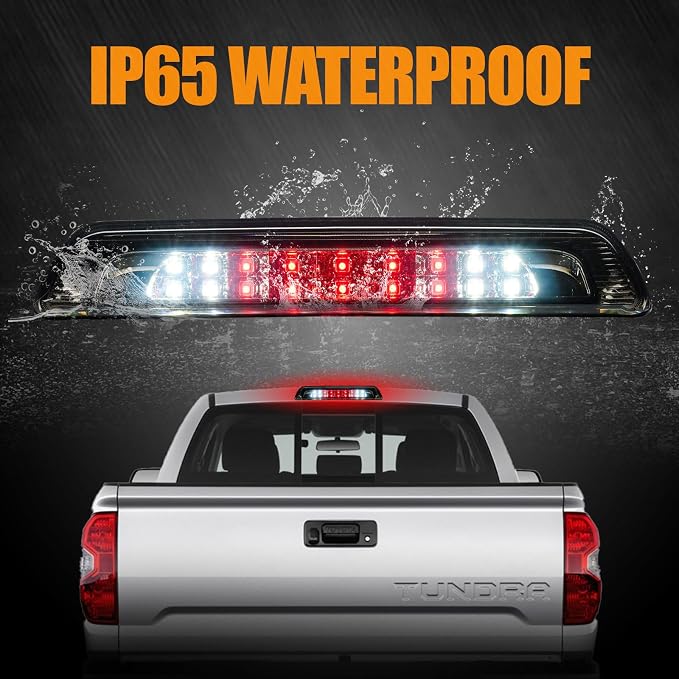 Third 3rd Brake Light LED for 2007-2020 Toyota Tundra, High Mount Rear Brake Lights Assembly for 07-20 Tundra, Waterproof Center Cab Cargo Lamp Stop Light (Smoke)