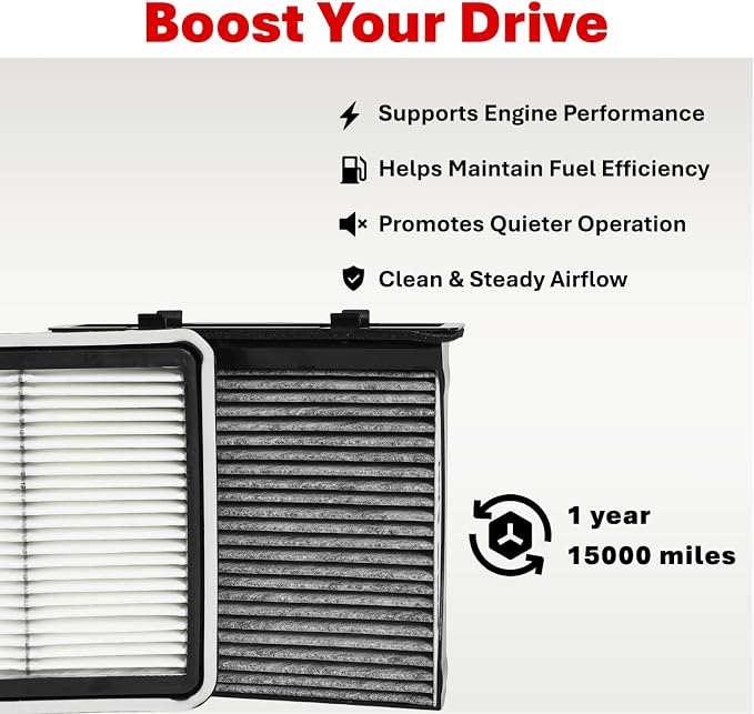 Engine Air Filter&Cabin Air Filter Combo Fits Subaru Forester 2009-2018,Crosstrek/XV Crosstrek 2013-2017,Impreza 2008-2016,WRX 2012-2021,WRX STI 2013-2018-CF10930&CA9997
