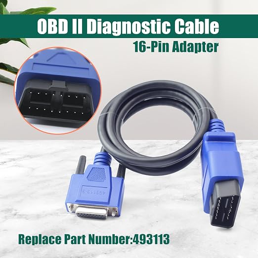 YUXIVCNE 493113 16-Pin OBD2 Diagnostic Cable Adapter for Nexiq USB Link 2 & 3 for J1962 Vehicles Replacement for Ford for GM for Dodge for Volvo for Mack for Isuzu for Hino