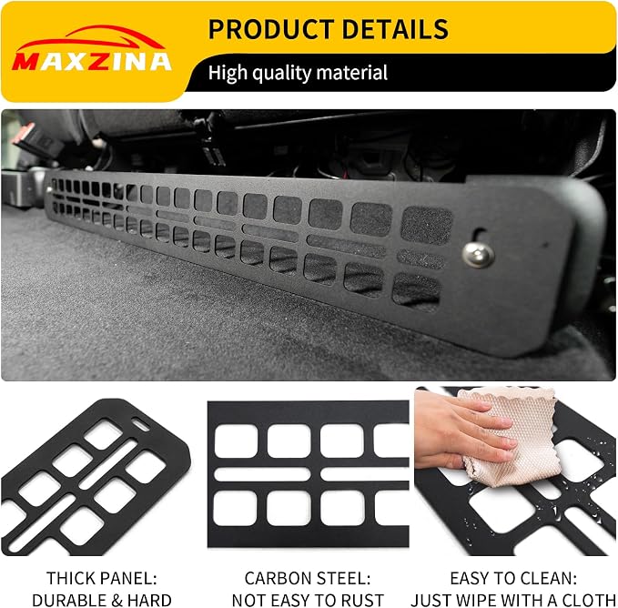 Seat Bottom Divider Panel Compatible with Ford F150 2015+ Raptor 2015+ Super Duty 2017+ Under Seat Molle Panel Second Row Storage Panel 2nd Row Under Seat Organizer Accessories