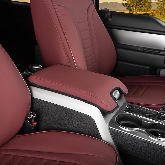 HKZ Custom Fit Seat Covers for Ford F150 - Leather Seats Protector (Burgundy, Front Seat Set for 2012-2014,All Models)