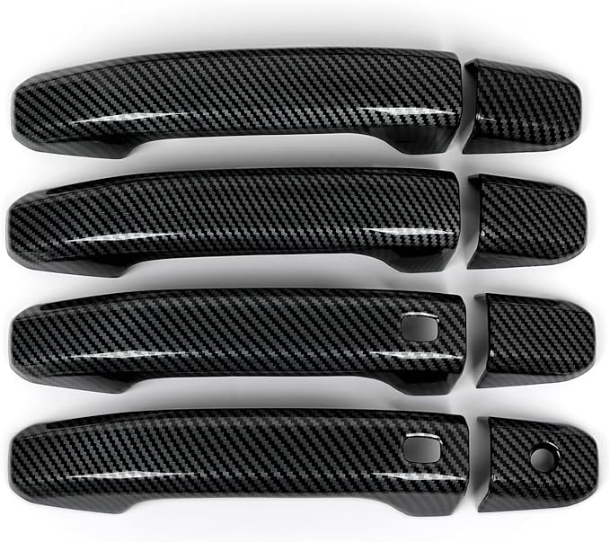 Car ABS Exterior Side Door Handles Decoration Trim Cover Accessories for Chevy Colorado/GMC Canyon 2023 2024 2025 (Carbon Fiber Style)