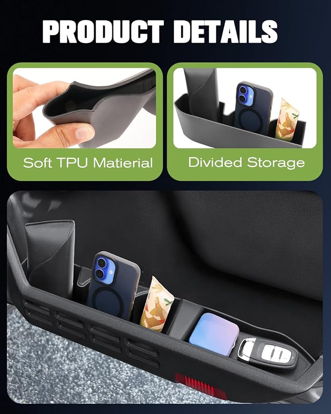 6Pack Compatible with 2024 2025 2026 Toyota Tacoma Center Console Door Side Storage Trays for Toyota Tacoma 2026 Accessories Door Handle Pockets for 2026 Toyota Tacoma Door Trays Handle Inserts