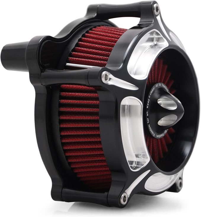 For harley air cleaner filter Sportster Softail Touring street road king glide Dyna for harley davidson air intake filters (Contrast Cut - Red Filter, D-For M8 Touring/Softail 2018-UP)