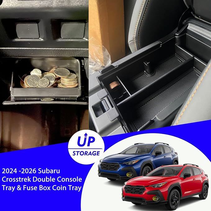 2024 2025 2026 Subaru Crosstrek Double Console Organizer & Fuse Box Coin Container Storage Tray& 11.6Inch Nav. Screen Protector