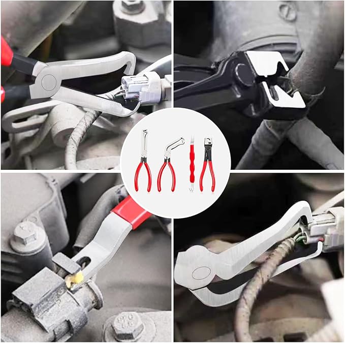 Portable Electrical Disconnect Pliers: 2026 Upgraded Dual Angled Automotive Connector Separator Tool Set with Case for Car Terminal and Wiring Harness Removal in Tight Engine Space