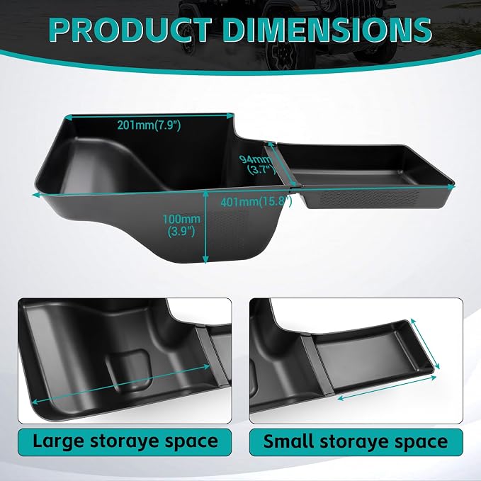 Rear Trunk Organizer Tray Compatible with 2018-2023 Jeep Wangler JL JLU 4XE Rubicon Sahara 4 Door, Wheel Well Storage Box Cargo Organizer Accessories for Jeep Wangler JL (Left + Right)