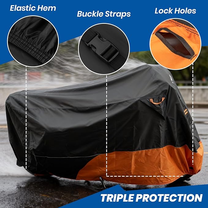 Favoto Scooter Cover Waterproof Outdoor - Fits up to 78.7" Sport Dirt Bikes 420D Oxford Heavy Duty All Weather Sun Rain Dust Protection with Air Vents Powersports Vehicle Covers
