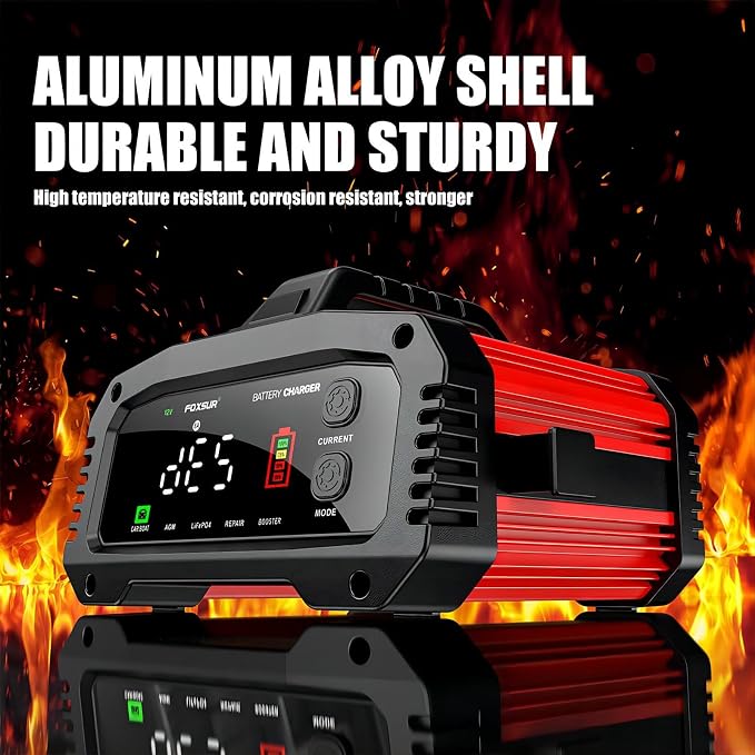 2Amp to 25Amp Car Battery Charger and Maintainer, Trickle Charger for 12V 24V Batteries Repair (AGM, LiFePO4, Lead Acid) with Winter and Booster Mode