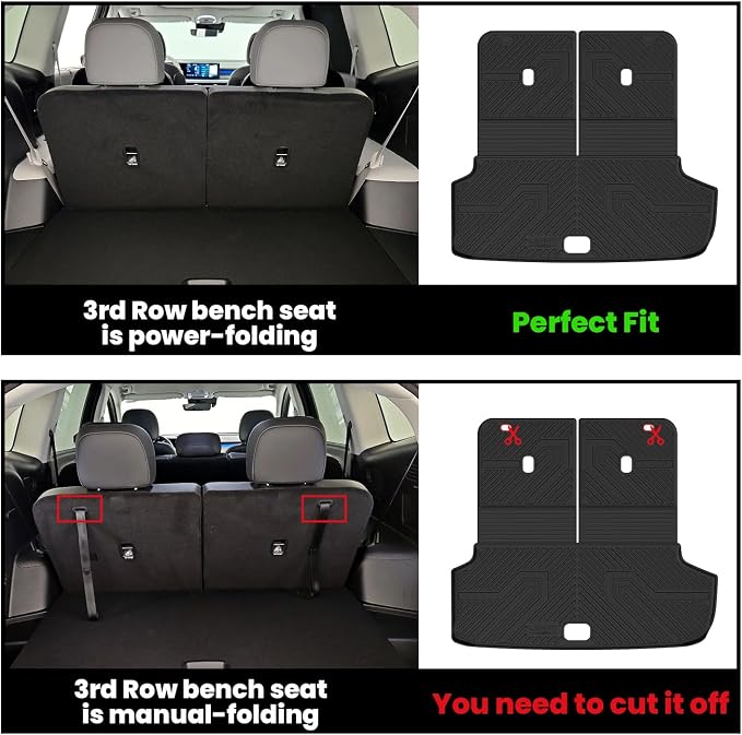 LASFIT Backrest & Cargo Mats for Hyundai Ioniq 9 2026, All Weather TPE Custom Fit Hyundai Ioniq 9 2026 Full Set Car Accessories Backrest Mats & Trunk Liners,Black