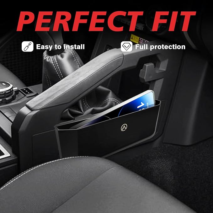 Muslogy Center Console Organizer for 2024 2025 2026 Toyota Tacoma Accessories Middle Console Silicone Insert Beside Handbrake & Cup Holder Inserts 2PCS & Passenger Side Hanging Box (B Style)