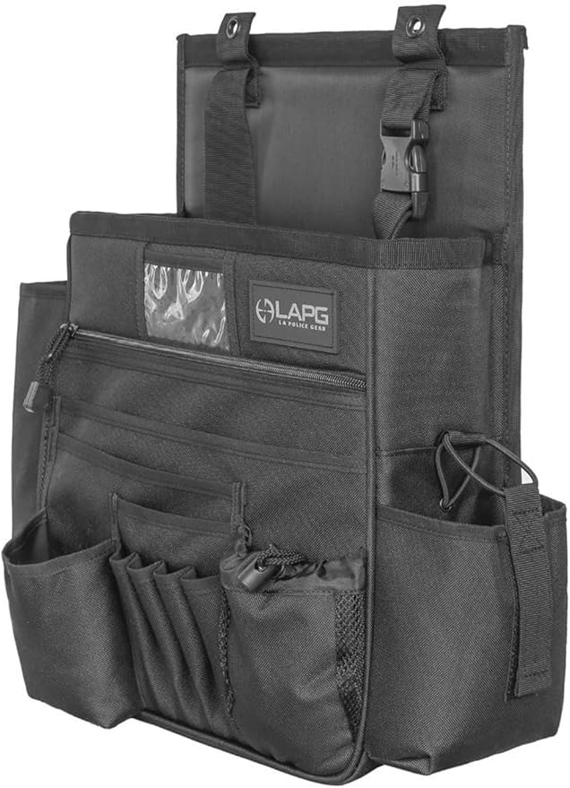 LA Police Gear Patrol Car/Truck Seat Gear Organizer Bag, Durable Tactical Portable Front Seat Squad Car Duty Gear Organizer