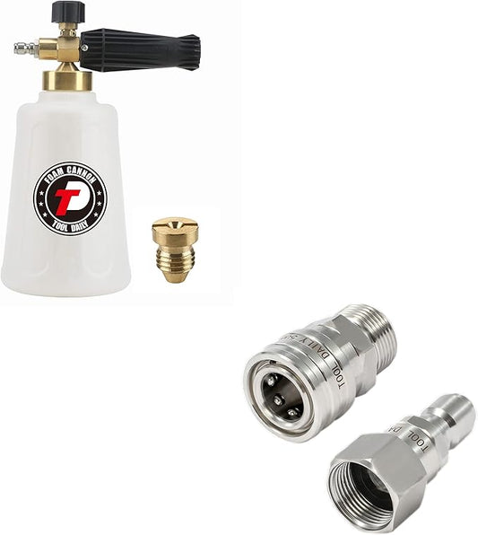 Tool Daily Pressure Washer Foam Cannon for Car Wash, Pressure Washer Adapter Set with Swivel