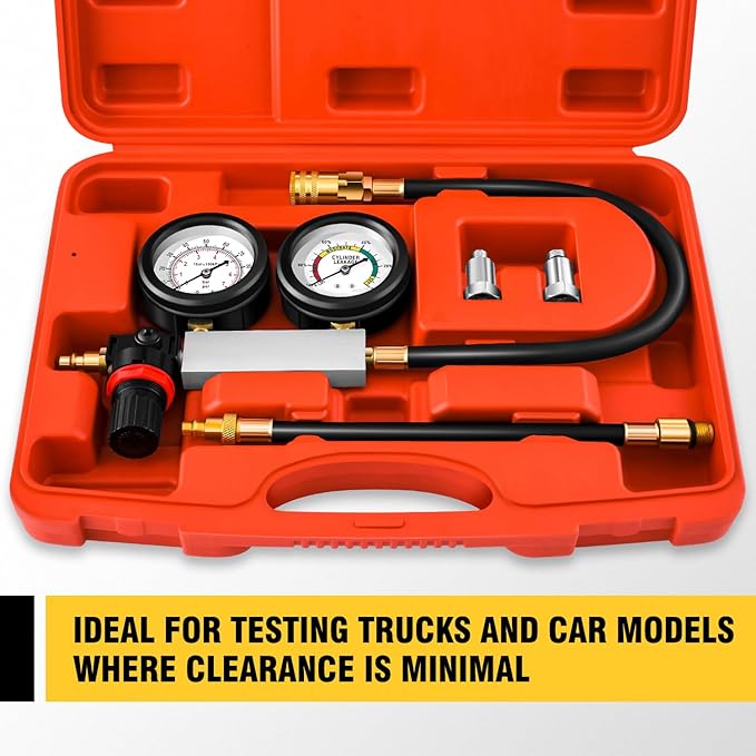 DNA Motoring TU-21 Cylinder Leak Down Tester Kit Automotive Engine Pressure Gauges Compression Test Leakage Detector Tool Set, TOOLS-00335
