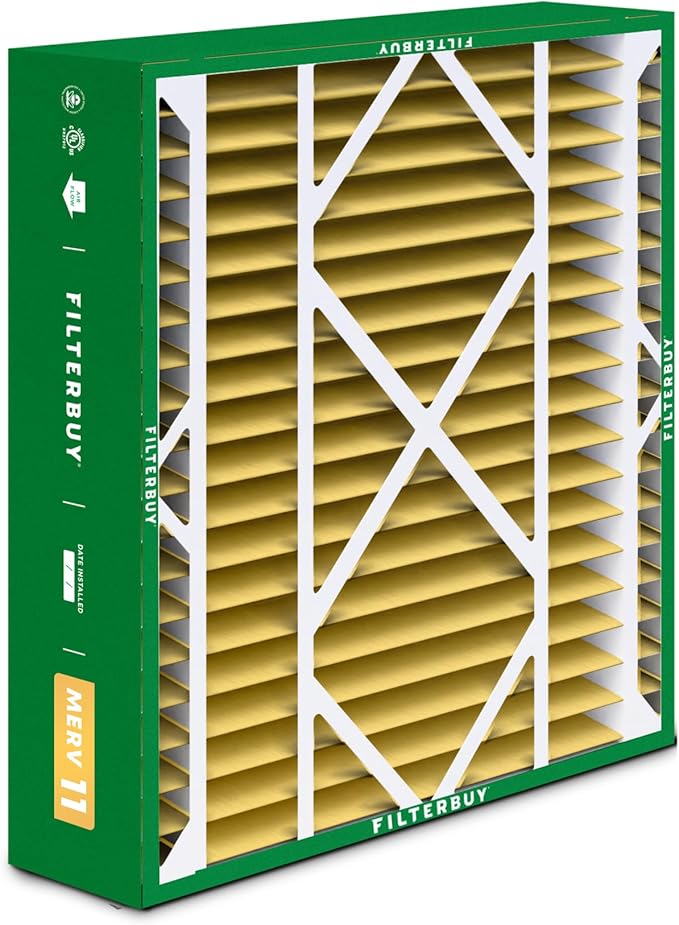 Filterbuy 20x21x5 Air Filter MERV 11 Superior Pet & Allergy Defense (1-Pack), Electrostatic Pleated HVAC AC Furnace Filters Replacement for Lennox and Electro-Air (Actual Size: 19.88 x 20.50 x 4.38)