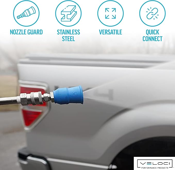 MTM Hydro Acqualine Pressure Washer Nozzle Guard Holder Tips Protector with 1/4” Quick Coupler Plug, 25 Degrees 4.0