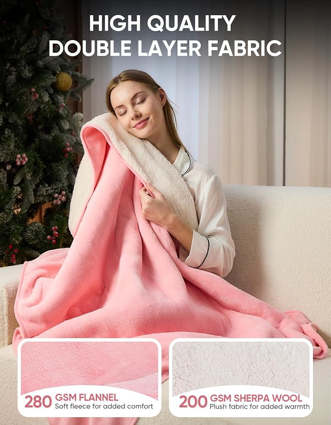 Heated Car Blanket 12/24 Volt Electric Blanket for car, Portable Heated Blanket for Car, Truck, SUV, RV & Camping, Machine Washable, with Temperature Controller 60" x 43"