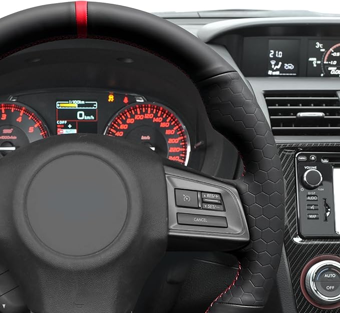 MEWANT Hand Stitch Steering Wheel Cover Wrap for Subaru WRX / WRX STI 2015-2021 - Steering Wheel Accessories