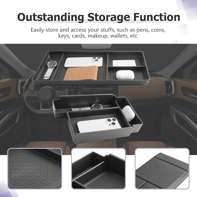 LUWU for 2025 2026 Pathfinder Center Console Tray Set 2022 2023 2024 2025 2026 Nissan Pathfinder SL/Platinum/Rock Creek Accessories Lower Storage Tray Armrest Console Organizer 2-Pack