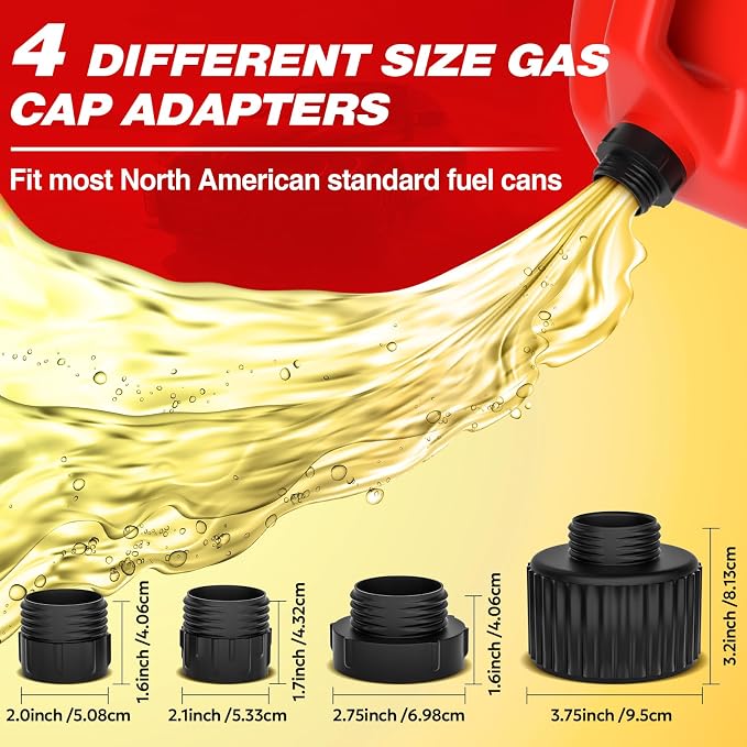 Keimi Portable Fuel Transfer Pump with Auto-Stop, 3.8 Gallon per Min, 51" Extra Long Hose, Battery & USB Powered, 4 Can Adapters, Leak-proof Gas Pump for Oil, Diesel and Gasoline