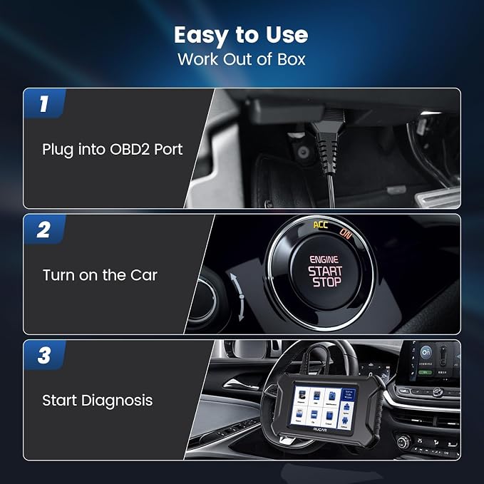 MUCAR CS6 OBD2 Scanner Diagnostic Tool, Engine Transmission BCM Car Scanner, ABS Code Reader, SRS TPMS Scan Tool, 7 Reset Service, Oil/EPB/SAS/TPMS/DPF/Throttle/ABS Bleed, Auto VIN, Free Update