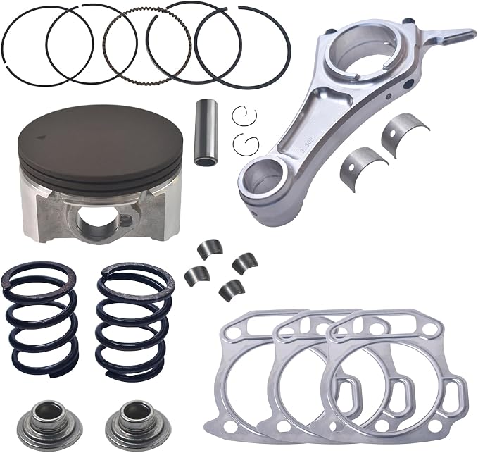 Billet Rod（3.308）70mm Ceramic Coated Flat Top Piston .550 with 18lb Valve Spring Kit for the Harbor Freight Predator 212cc Hemi and Non-Hemi versions Engine Minibike Go Kart Cart