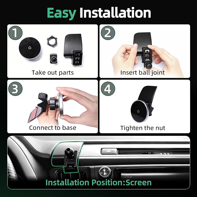 Phone Mount for Toyota RAV4 (2013-2018),15W Wireless Car Charger,Magnetic Phone Holder,Dashboard Hands Free Mobile Holder,360° Adjustable,2014 2015 2016 2017 RAV-4 Interior Accessories,New Car Gifts