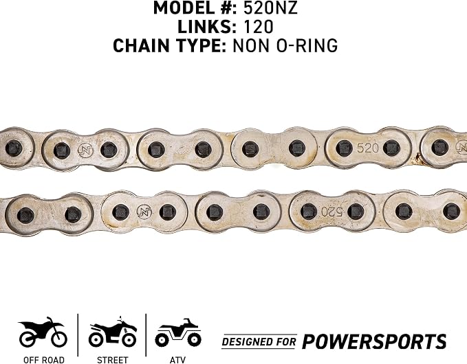 NICHE Drive Sprocket Chain Combo for Polaris RZR 170 Front 12 Rear 32 Tooth 520 Standard 120 Links