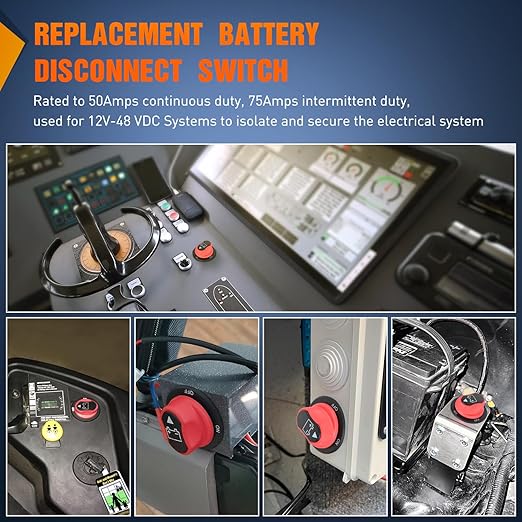 Nilight Battery Disconnect Switch 100A Master Disconnect Isolator 12V-48V On Off Power Cutoff Switch Waterproof Heavy Duty for Marine Boat Car RV ATV UTV Yacht, 2 Years Warranty