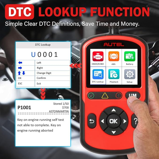 Autel OBD2 Scanner AutoLink AL549, Car Check Engine Code Reader with ABS, Car Battery Tester & Alternator Tester, Plug and Play, Upgrade Ver. of AL519 AL319 AL329 ML519 OBDII CAN Diagnostic Scan Tool
