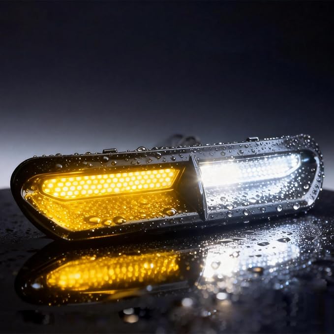 Motorcycle LED Turn Signal Light, LED Vent Trim Turn Signal Lights, Fairing Vent Turn Signal for Harley 2014-2023 Touring Street Glide Ultra Limited (FLHX/FLHTK), IP65 Waterproof Amber Black
