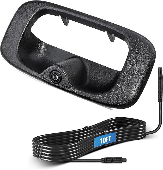 EWAY Tailgate Handle Backup Camera with 10FT 4PIN Extension Cable for 1999-2006 Chevy Silverado/GMC Sierra 1500 2500 3500 Rear View Reversing Back Up Camera Optional Guideline