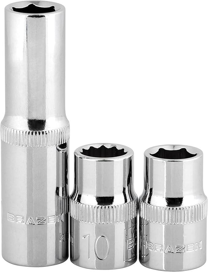 BRAZEN 10mm Socket Three Pack (3/8" Drive, Multi-Type)