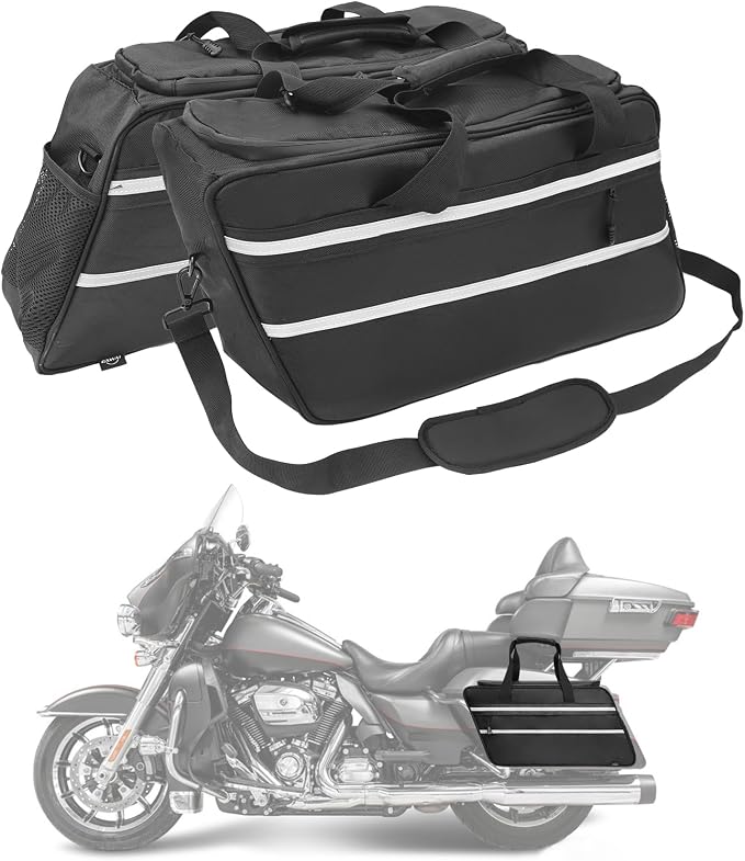 Motorcycle Saddlebag Liner, Waterproof 32L Large Hard Saddle Insert Travel Storage Bag Compatible with Touring Street Glide Road Glide Road King 1993-2023 1700 Royal Star (1 Pair)