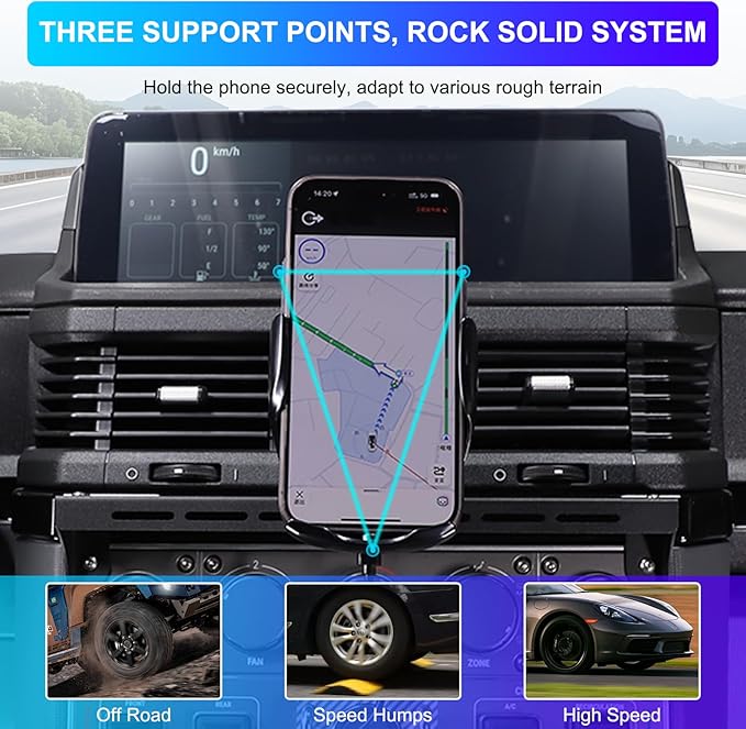 Compatible with INEOS Grenadier 2020-2024 Car Phone Mount and Walkie Talkie Mount Stand Set, Centre Console Multifunctional Track Mobile Phone Holder Expansion Platform (Style E)