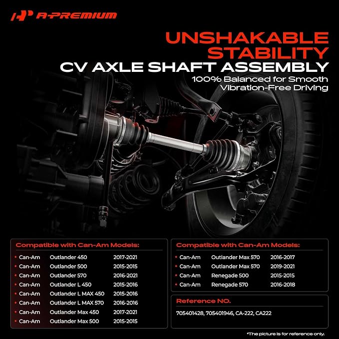A-Premium Front Right Passenger Side CV Axle Shaft Assembly for Can-Am | Compatible with Outlander (Max) 450/500/570 Outlander L 450 Outlander L MAX 450/570 Renegade 500/570, Replace# 705401428