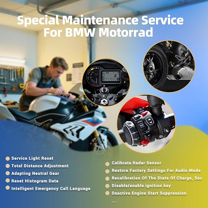 OBD2 Diagnostic Tool for BMW Motorcycles, SC530 Pro Full System Diagnosis Code Reader with Active Tests, Reset & Service Functions (ABS Bleed, ASC, RDC, Throttle, Injector, Transmission & More)