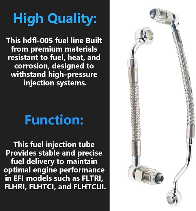 Fuel Injection Line HDFL005 HDFL-005 Compatible with Harley-Davidson 1995-1999 Electra Glide, Road King, Road Glide, Tour Glide EFI | Replace# 61470-99A