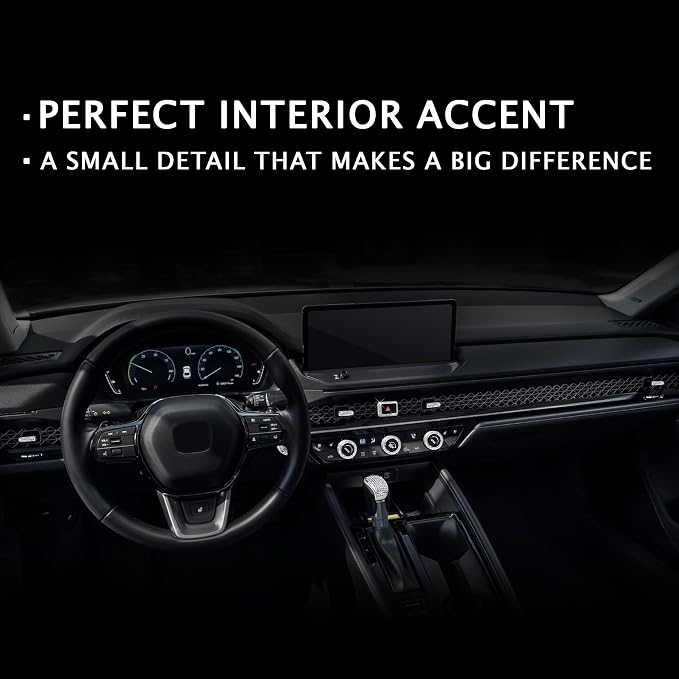 11PCS Crystal Knob Cover Trim Set - Zinc Alloy Rhinestone Interior Bling Accessories, Stylish Control Knob Caps Compatible with 2023-2025 2026 Honda Accord & Accord Hybrid
