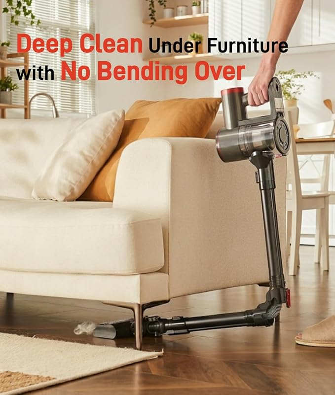 RONEAIR Cordless Vacuum Cleaners for Home,40Kpa 45Mins Self-Standing Vacuum Cleaner Cleans Under Furniture Without Bending,Powerful Stick Vacuum Cordless for Pet Hair,Hard Floors,Carpets,Car