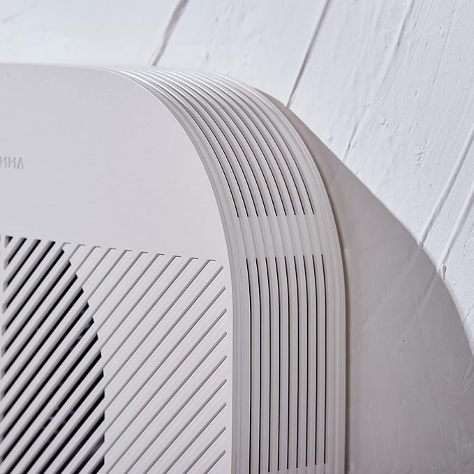 KOMMA Lov Air Purifier for Bedroom, 3.1 inch Slim Wall mount & Stylish Standing type, Hepa Filter Air Cleaner, Remove Fine Dust, Smoke. (CreamWhite)