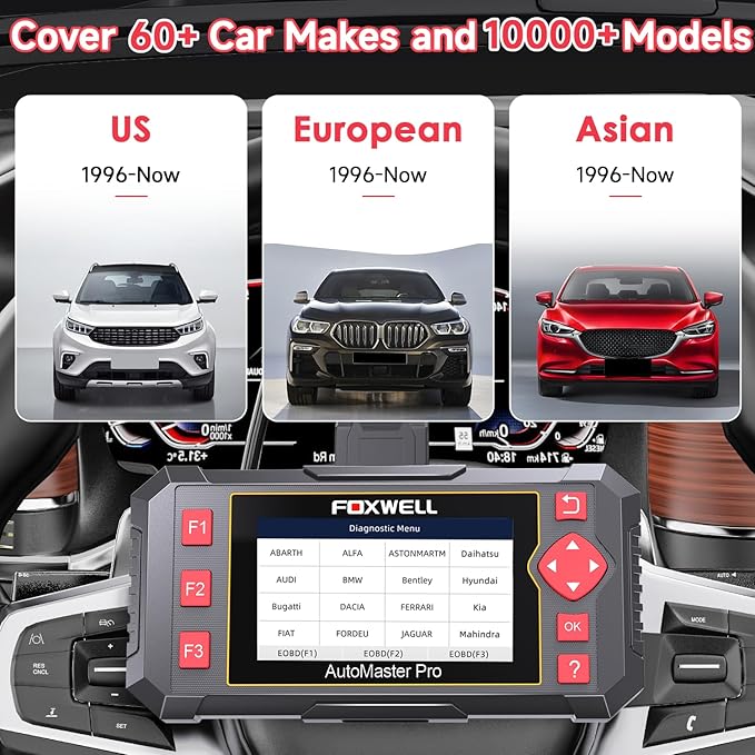 2026 FOXWELL NT604 OBD2 Scanner, Engine/ABS/SRS/Transmission Comprehensive Car Diagnostic Tool, Code Reader for Cars and Trucks, Precise Scan Tool for All Vehicles, EN/ES, Lifetime Free Upd.,Live Data