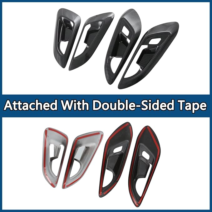 Door Inner Handle Protection Cover Trim Anti Scratch Interior Door Handle Decorative Accessories Kit Imitation Carbon Fiber Pattern ABS Material for Chevrolet Trax 2023 2024 2025 Pack of 4