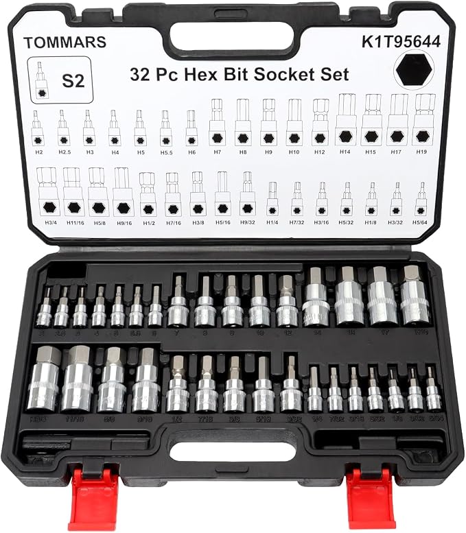 32 PCS SAE & Metric and 15 PCS Long Metric Master Allen Hex Bit Socket Set