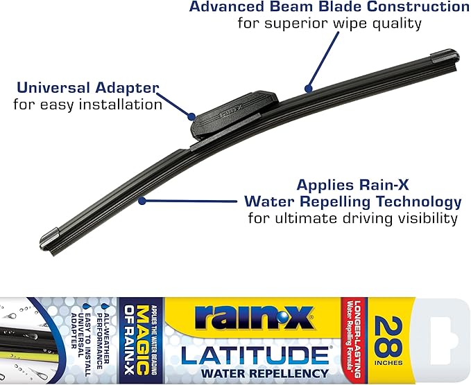 Rain-X 5079282-2 Repellency Water Repellent Wiper Blades, 28" Windshield Wiper, All Weather Streak-Free for Enhanced Visibility w/Water Repellency Formula